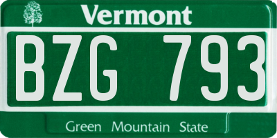 VT license plate BZG793