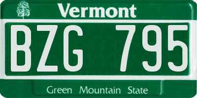 VT license plate BZG795