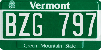 VT license plate BZG797