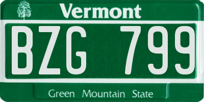 VT license plate BZG799