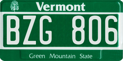 VT license plate BZG806