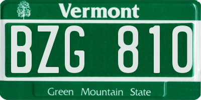 VT license plate BZG810