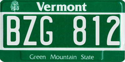 VT license plate BZG812