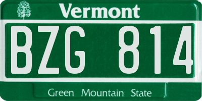 VT license plate BZG814