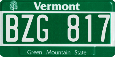 VT license plate BZG817