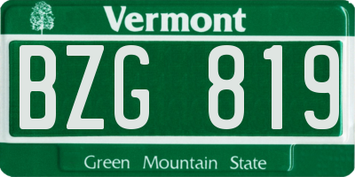 VT license plate BZG819