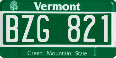 VT license plate BZG821
