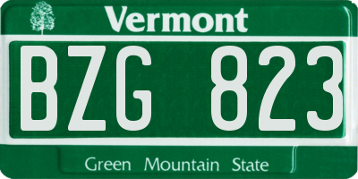 VT license plate BZG823