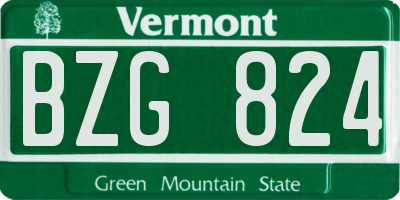 VT license plate BZG824
