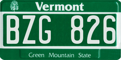 VT license plate BZG826