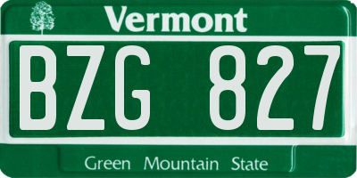 VT license plate BZG827