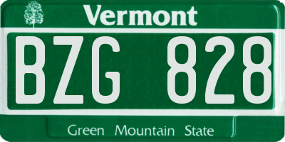 VT license plate BZG828