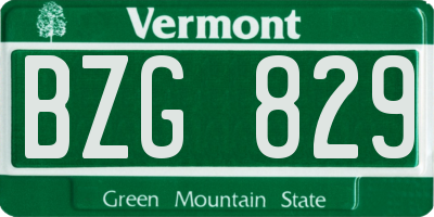 VT license plate BZG829