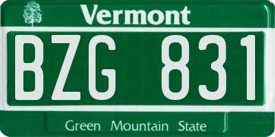VT license plate BZG831