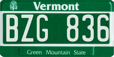 VT license plate BZG836