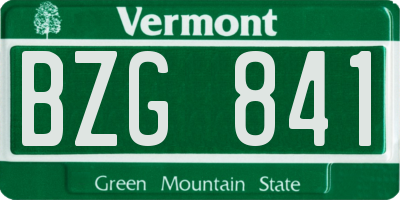 VT license plate BZG841