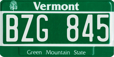 VT license plate BZG845
