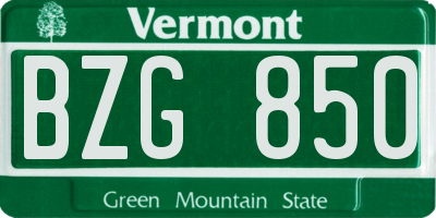 VT license plate BZG850