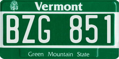 VT license plate BZG851