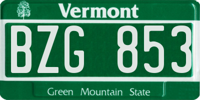 VT license plate BZG853