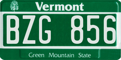 VT license plate BZG856