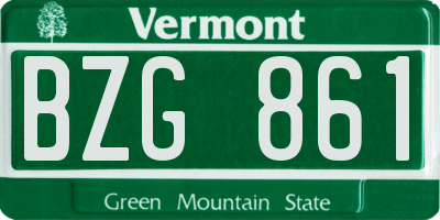 VT license plate BZG861