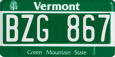 VT license plate BZG867