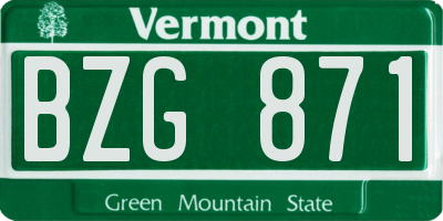 VT license plate BZG871