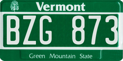 VT license plate BZG873