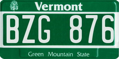 VT license plate BZG876