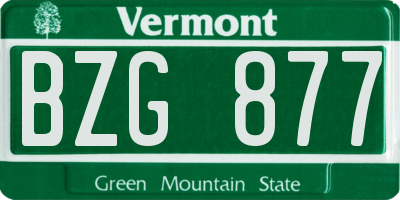 VT license plate BZG877