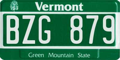 VT license plate BZG879