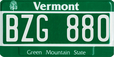 VT license plate BZG880