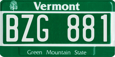 VT license plate BZG881