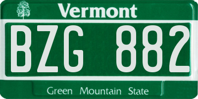 VT license plate BZG882