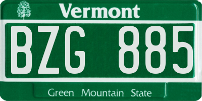 VT license plate BZG885