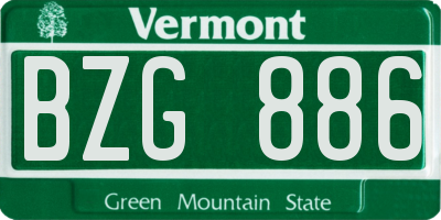 VT license plate BZG886