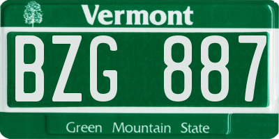 VT license plate BZG887