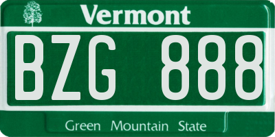 VT license plate BZG888