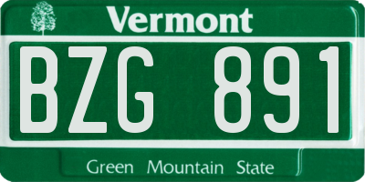 VT license plate BZG891
