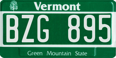 VT license plate BZG895