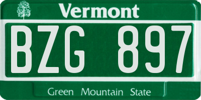 VT license plate BZG897