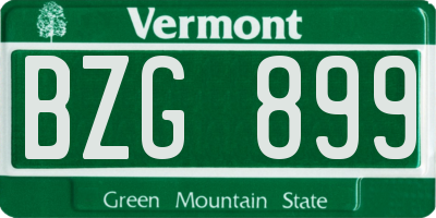 VT license plate BZG899
