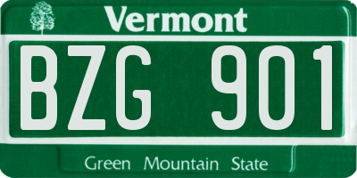 VT license plate BZG901