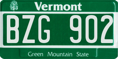 VT license plate BZG902