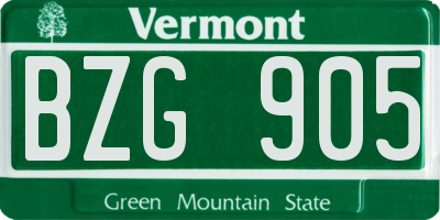 VT license plate BZG905