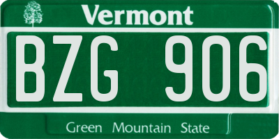 VT license plate BZG906