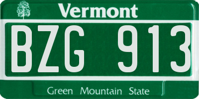 VT license plate BZG913