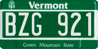 VT license plate BZG921