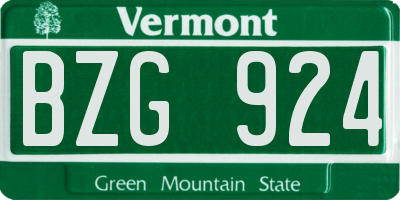 VT license plate BZG924